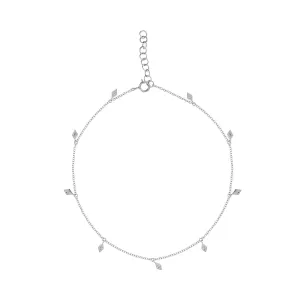 14KT GOLD DIAMOND DANGLE ANKLET