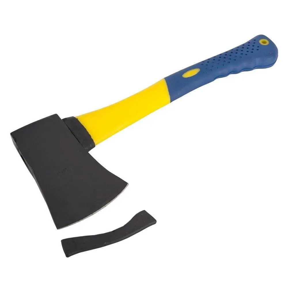 1.5lb HAND AXE FIBREGLASS SHAFT RUBBER GRIP HANDLE **LIFETIME WARRANTY** - WOOD