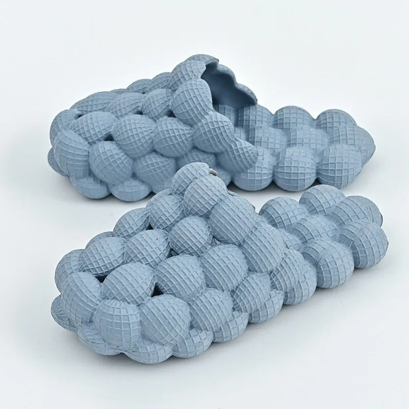 2024 Women Fashion Personality Indoor Bathroom Bubble Slides With Charms Men Lady Beach Thick Sole Massage Slippers