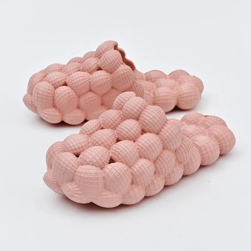 2024 Women Fashion Personality Indoor Bathroom Bubble Slides With Charms Men Lady Beach Thick Sole Massage Slippers