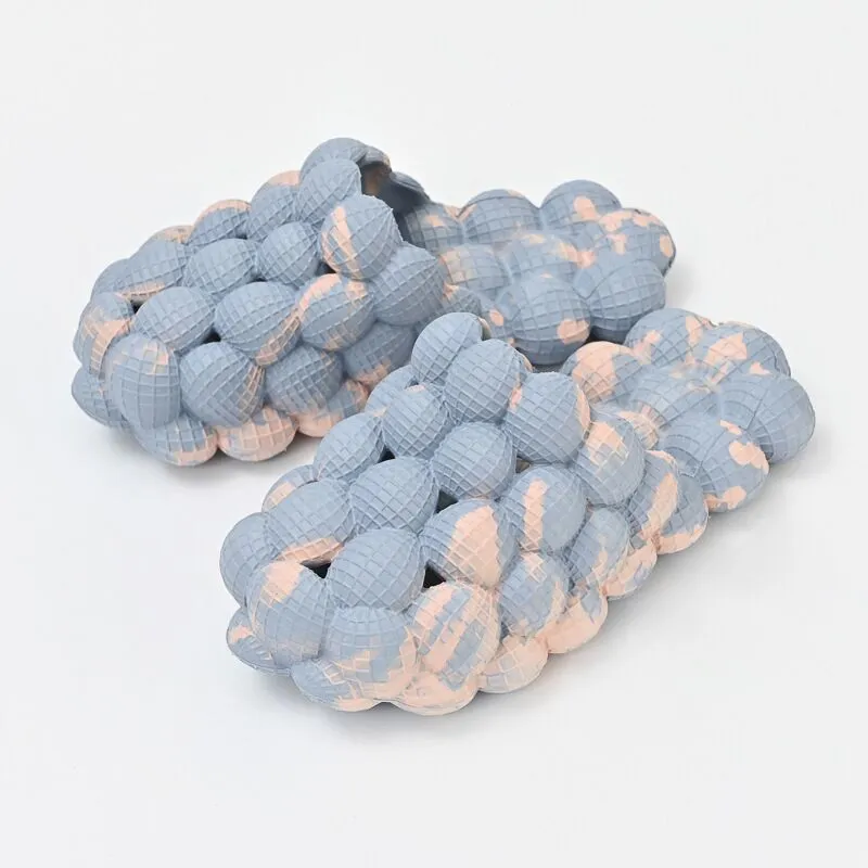 2024 Women Fashion Personality Indoor Bathroom Bubble Slides With Charms Men Lady Beach Thick Sole Massage Slippers