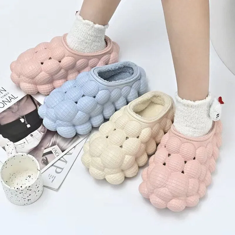 2024 Women Fashion Personality Indoor Bathroom Bubble Slides With Charms Men Lady Beach Thick Sole Massage Slippers