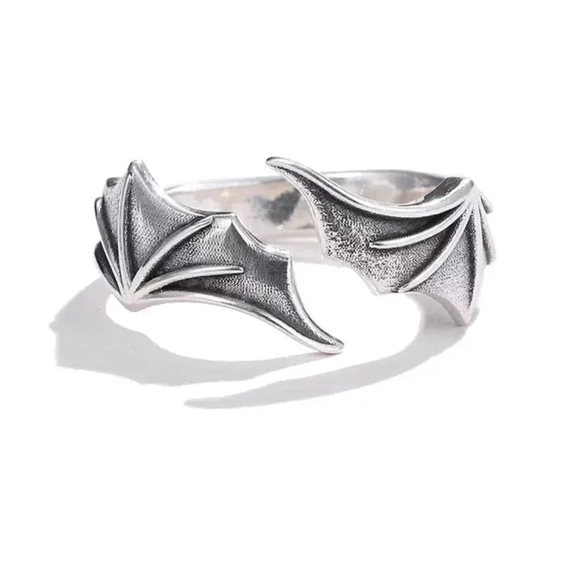 2pcs Angel Wing & Demon Eye Adjustable Couples Rings
