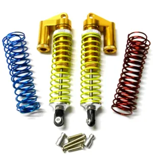 58805A 1/10 Scale RC Alloy Piggyback Shock Absorbers Damper Set x 2 Gold 105mm