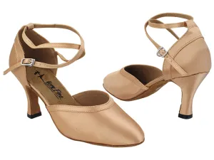 9621D #82 Light Brown Satin & X-Strap Ankle with Loop