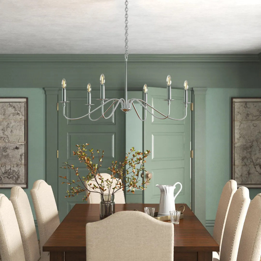 Ableton 6 - Light Candle Style Classic / Traditional Chandelier Birch Lane™ Size: 25" H x 48" W x 48" D Finish: Polished Nickel