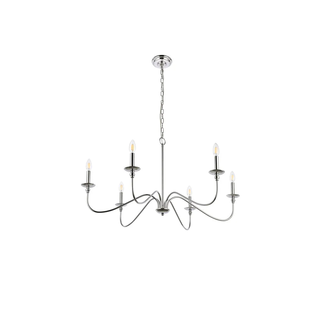 Ableton 6 - Light Candle Style Classic / Traditional Chandelier Birch Lane™ Size: 25" H x 48" W x 48" D Finish: Polished Nickel
