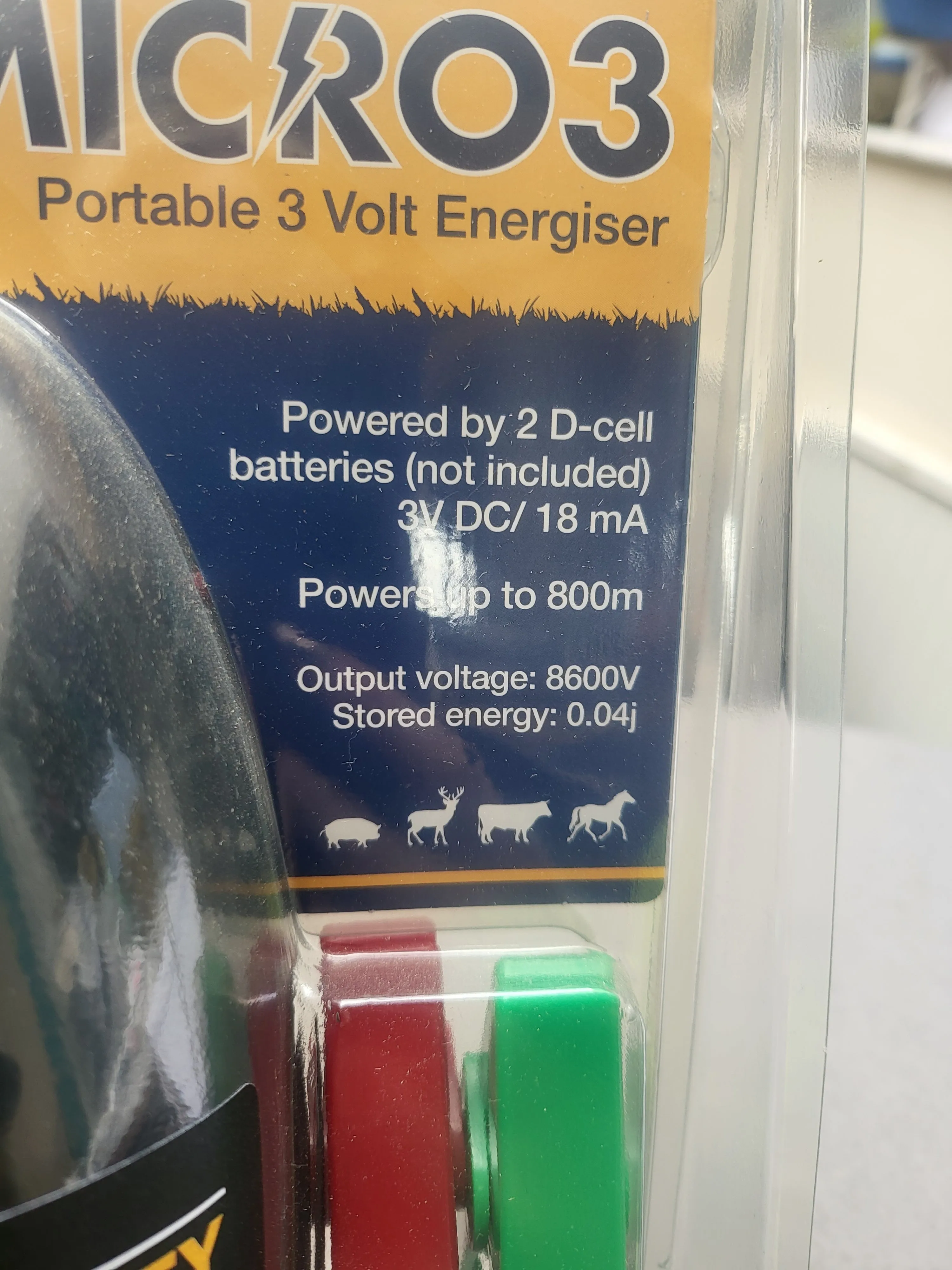 Agrifence Micro 3 Battery Portable 3 Volt Energiser   