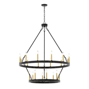 Avalee 20 - Light Steel Dimmable Wagon Wheel Chandelier Lark Manor™ Finish: Aged Zinc/Muted Brass