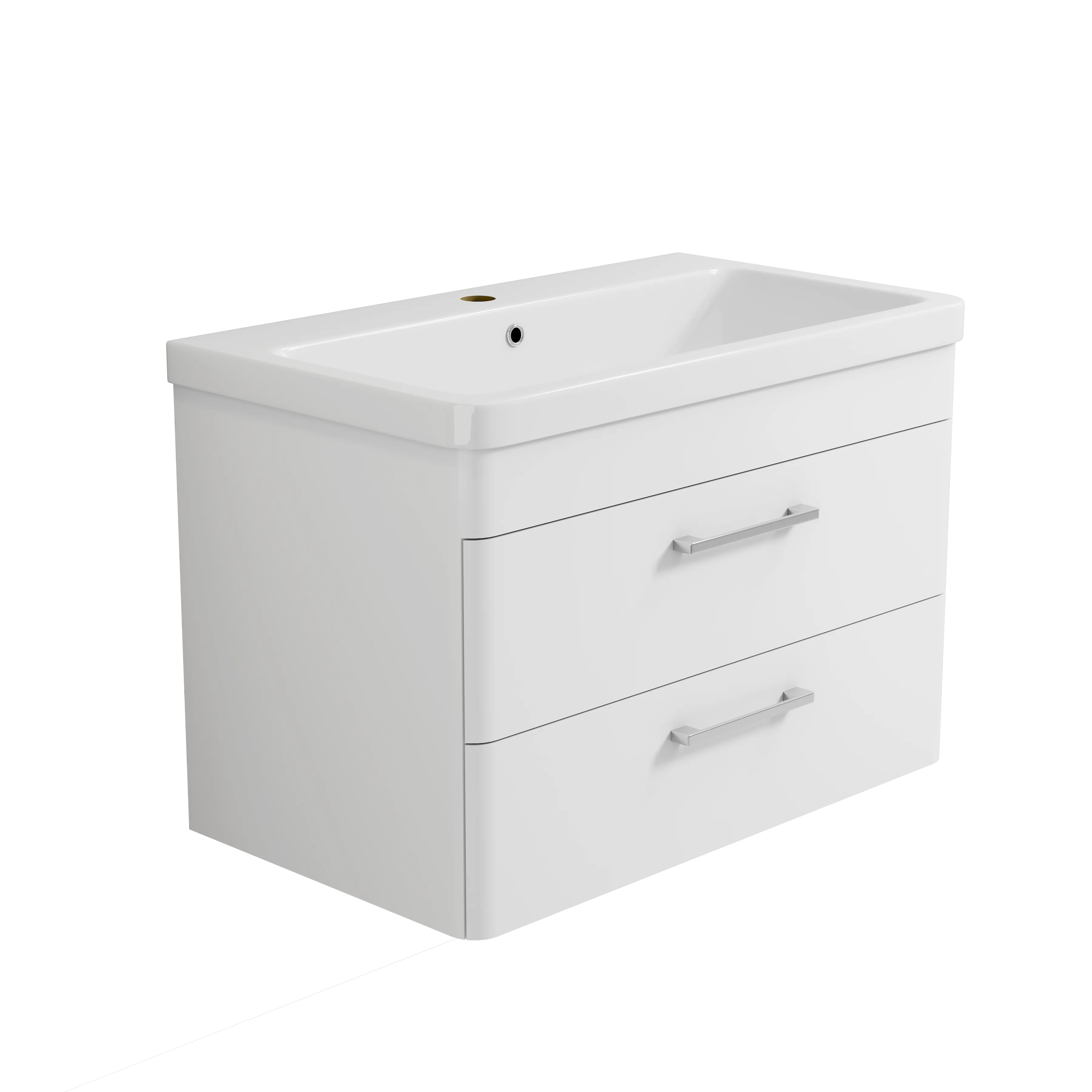 Bliss 800mm Waterproof Curved Wall Hung PVC Vanity Unit With Drawers and Basin