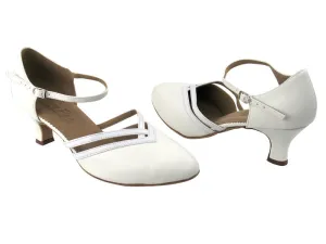 C8881 White Leather & White Patent Trim