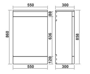 Camber 550mm Waterproof PVC Curved WC Unit