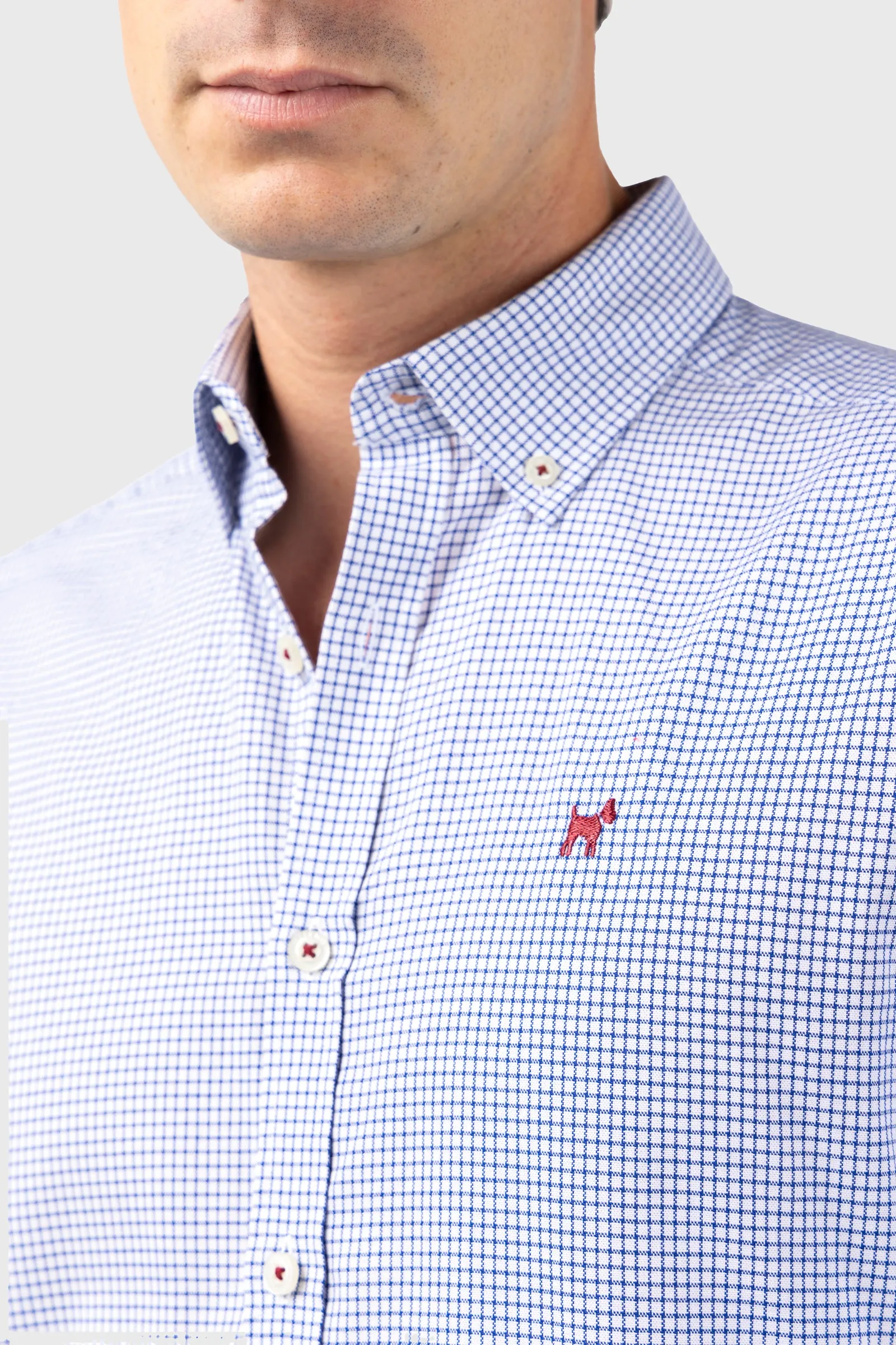 Camisa Mini Cuadro Marino