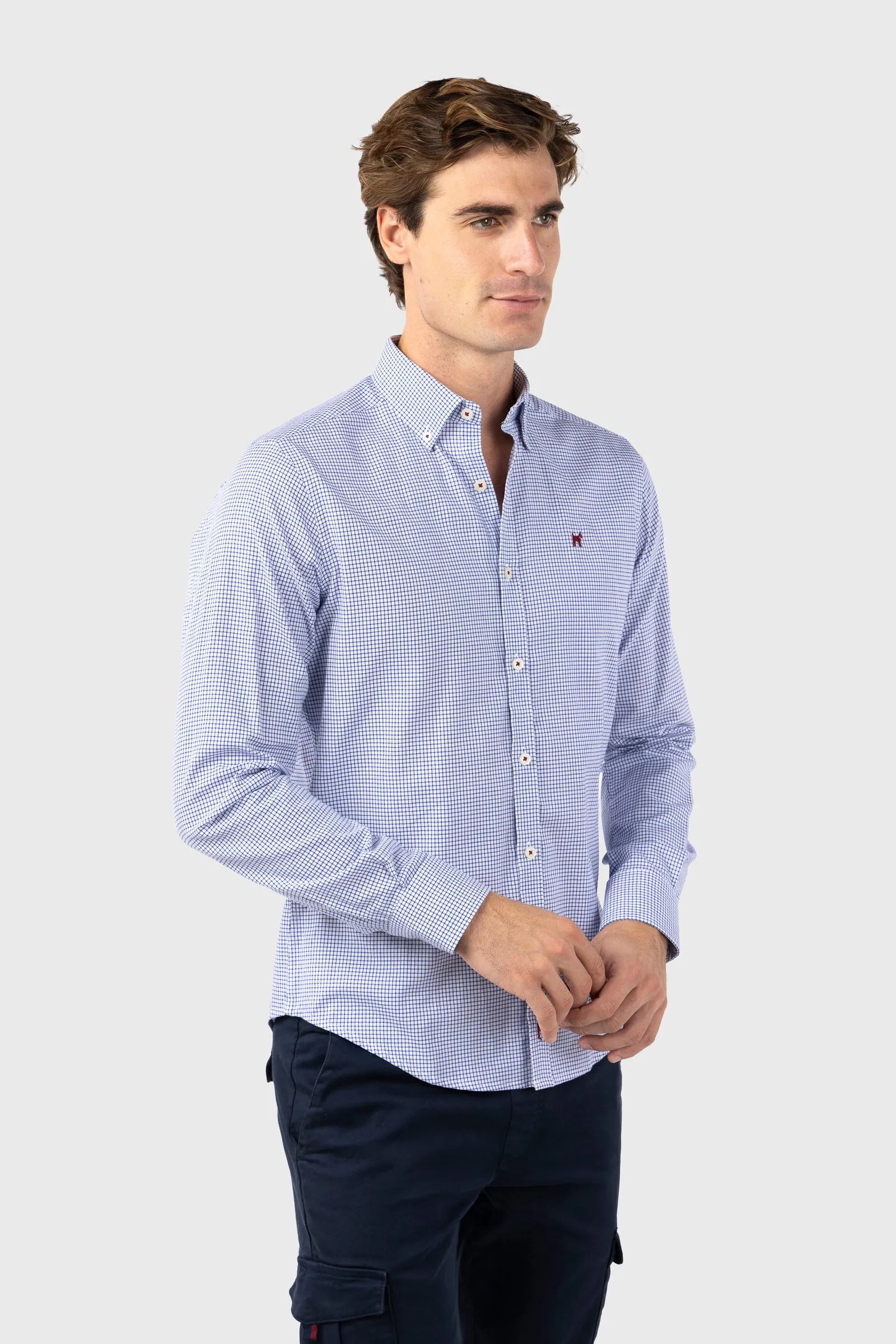 Camisa Mini Cuadro Marino