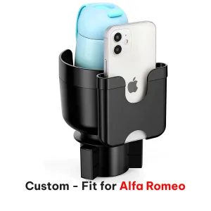 Car Cup Holder 2-in-1, Custom fit for car, Car Cup Holder Expander Adapter with Adjustable Base, Car Cup Holder Expander Organizer with Phone Holder
