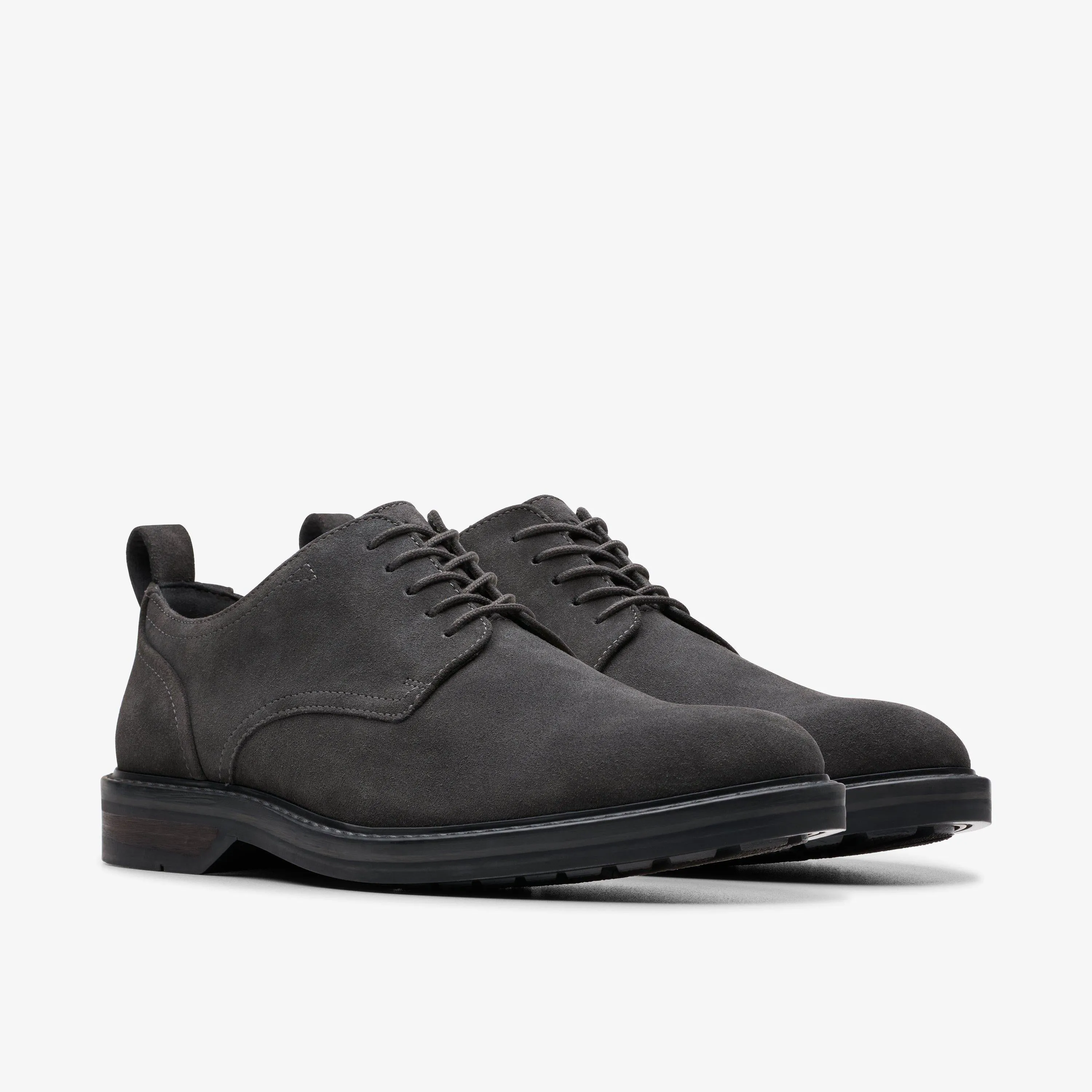 Clarks Men's Aldwin Lace Dark Grey Suede 26178427