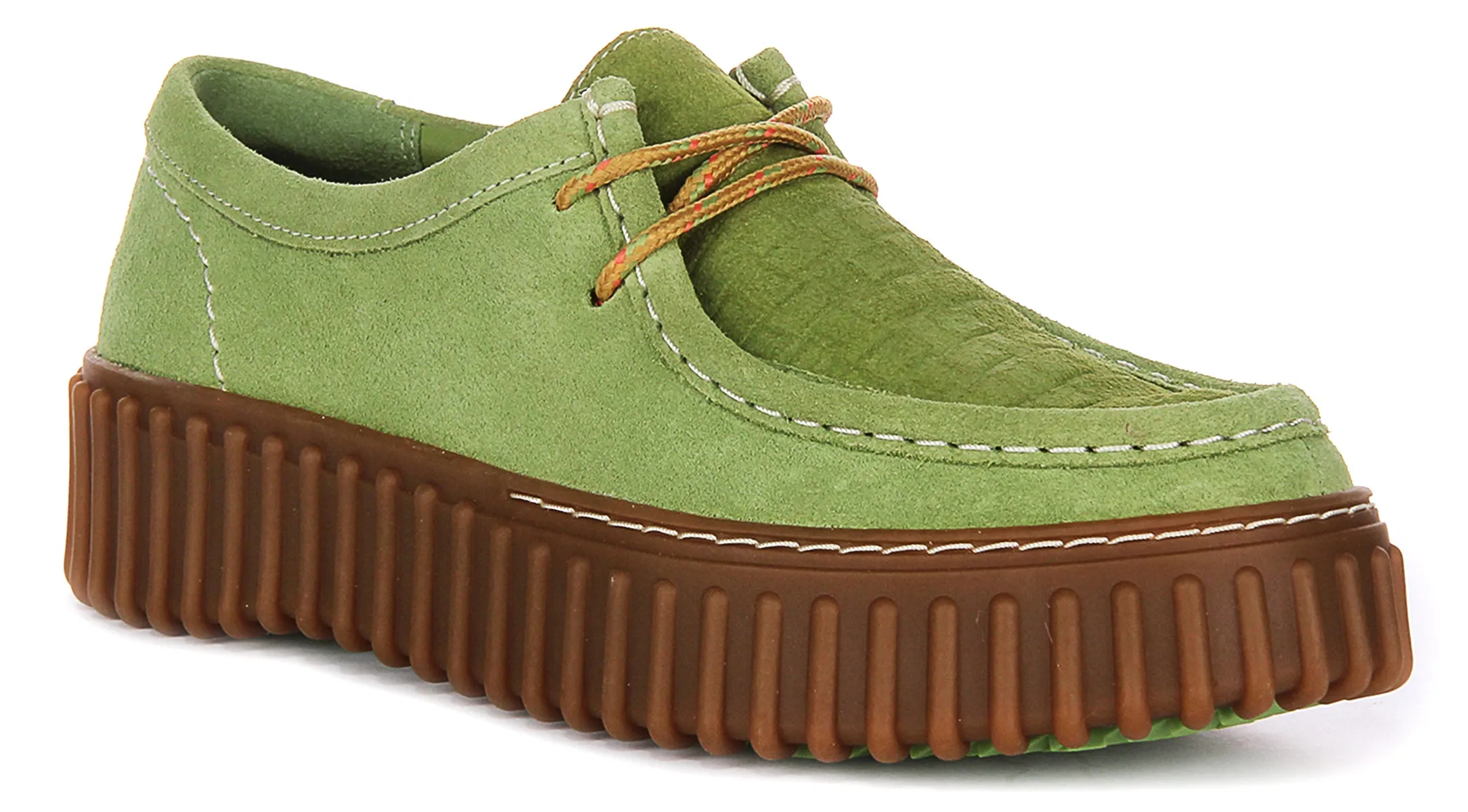 Clarks Torhill Bee In Green Suede For Women