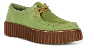 Clarks Torhill Bee In Green Suede For Women