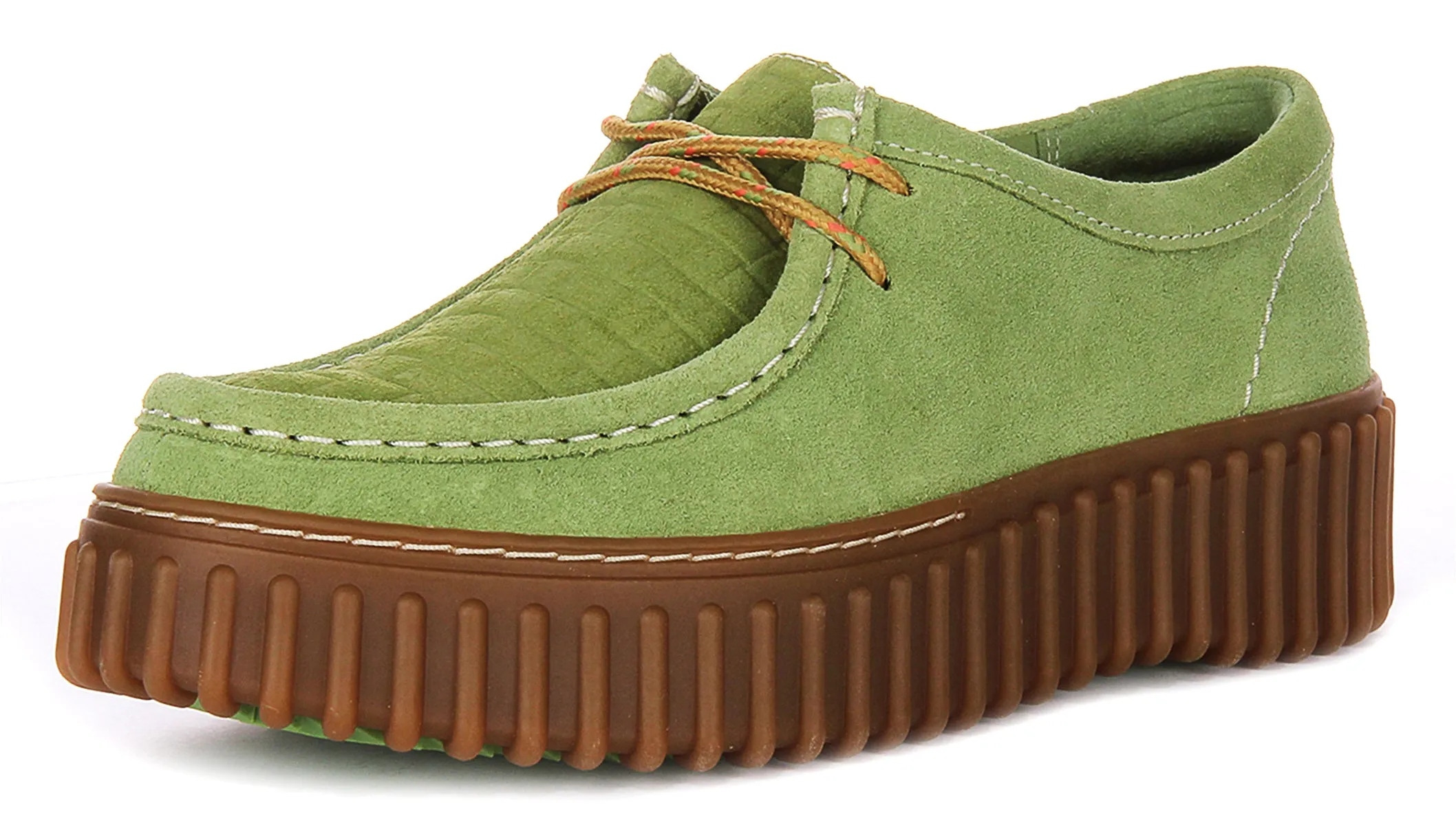 Clarks Torhill Bee In Green Suede For Women