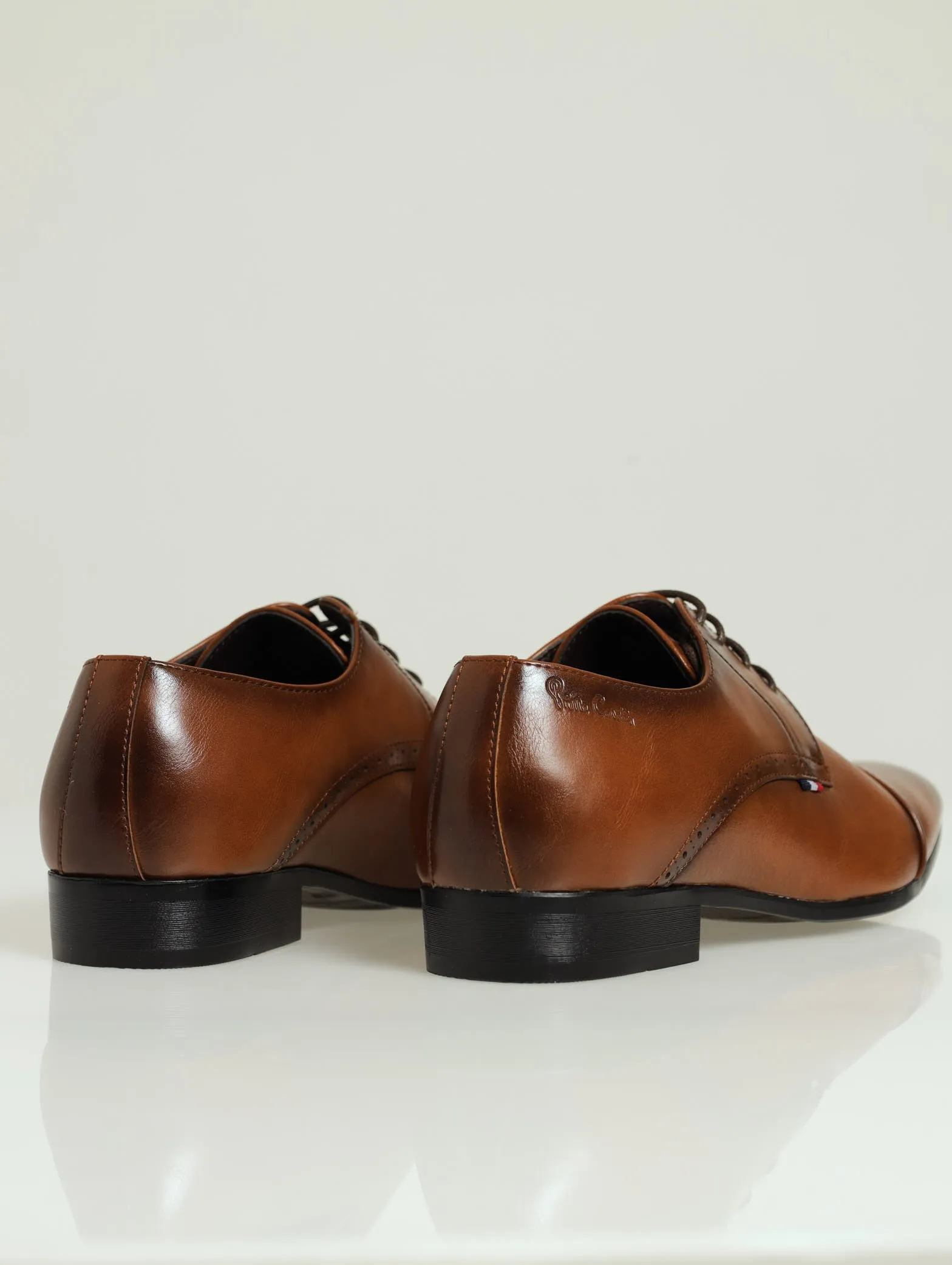 Comfort Shadow Spray Toe Cap Lace Up Derby - Tan