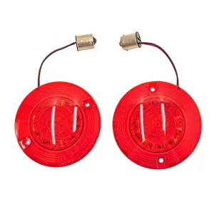 Custom Dynamics ProBEAM Dynamic RINGZ Rear Flat RED LED Turn Signals with Red Lenses for 1156 Bulbs on Harley Models