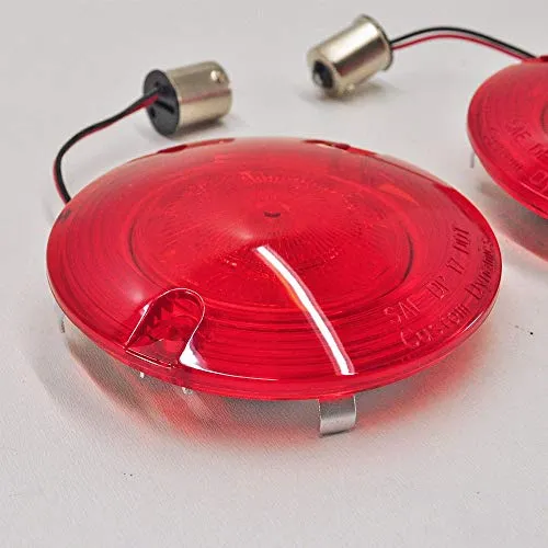 Custom Dynamics ProBEAM Dynamic RINGZ Rear Flat RED LED Turn Signals with Red Lenses for 1156 Bulbs on Harley Models