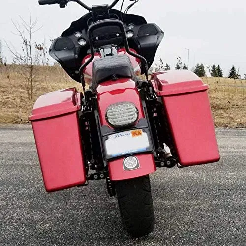 Custom Dynamics Turn Signal Eliminator Kit for Harley Touring Models - Black LED illuminated, curved license plate frame and tail light mount (CD-TS-ELIM-B)