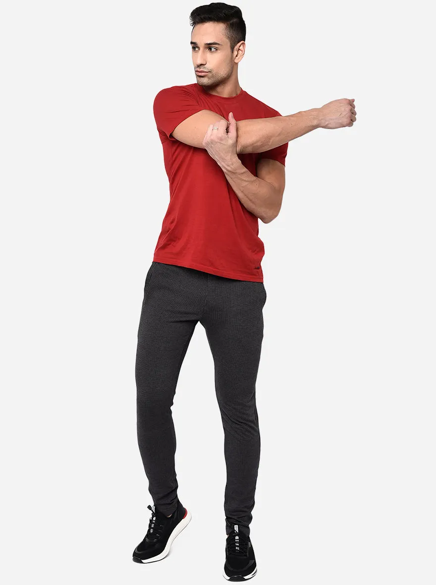 Dark Grey Solid Regular Fit Track Pant | JadeBlue