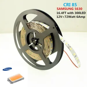 DC 12V Dimmable SAMSUNG SMD5630-300 Flexible LED Strips 60 LEDs Per Meter 10mm Width 1200lm Per Meter