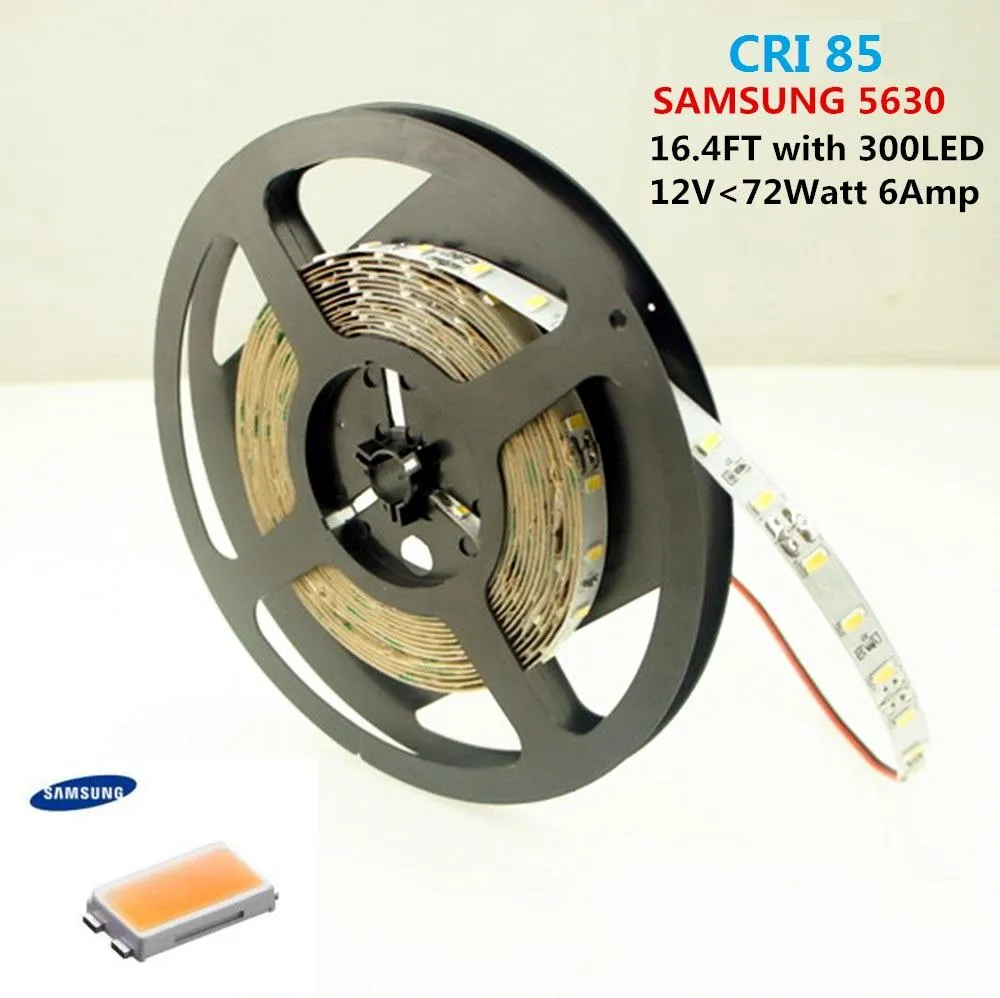 DC 12V Dimmable SAMSUNG SMD5630-300 Flexible LED Strips 60 LEDs Per Meter 10mm Width 1200lm Per Meter