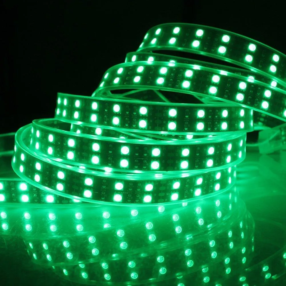 DC 12V RGB Color Changing SMD5050-600 Double Row Flexible LED Strips 120 LEDs Per Meter 15mm Width