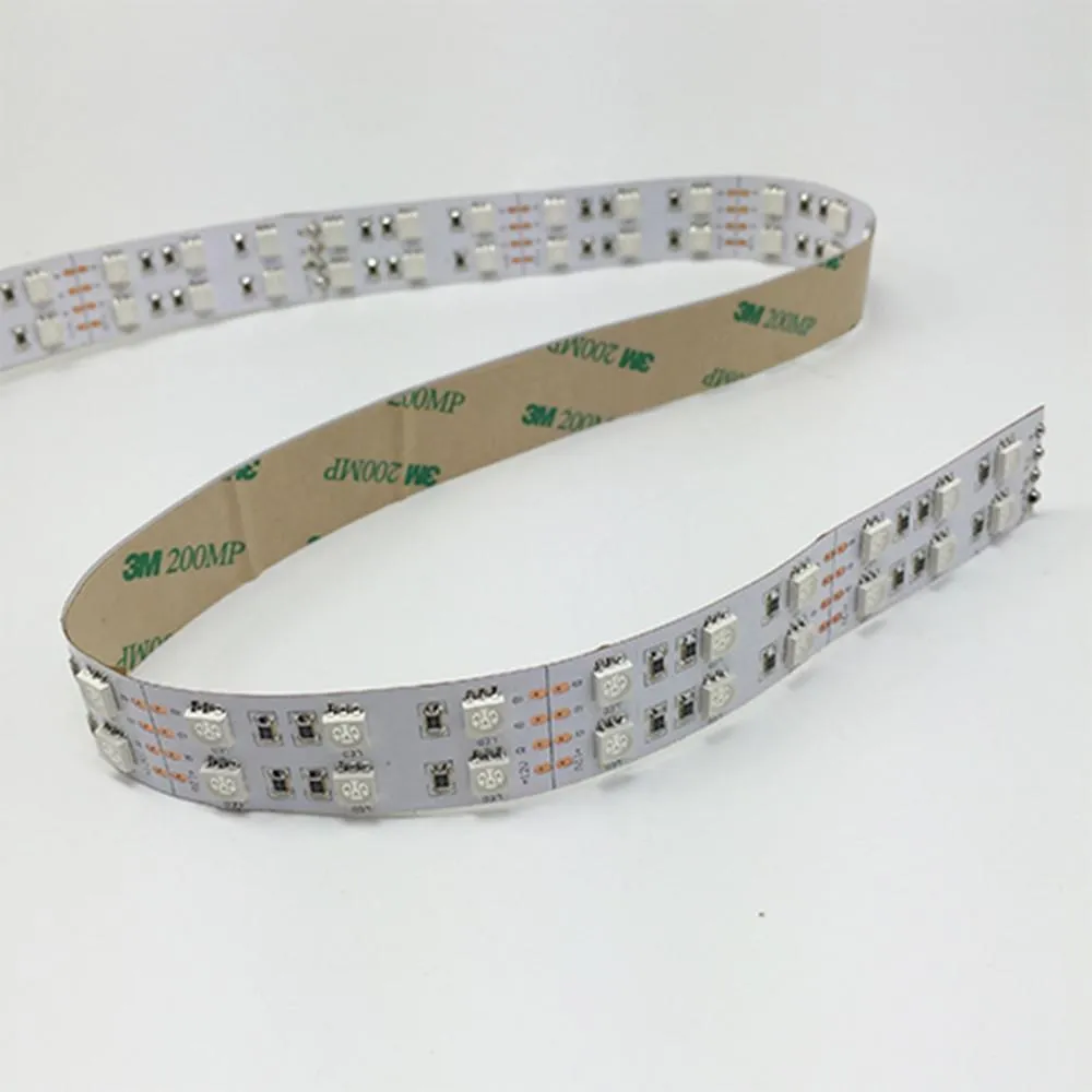 DC 12V RGB Color Changing SMD5050-600 Double Row Flexible LED Strips 120 LEDs Per Meter 15mm Width