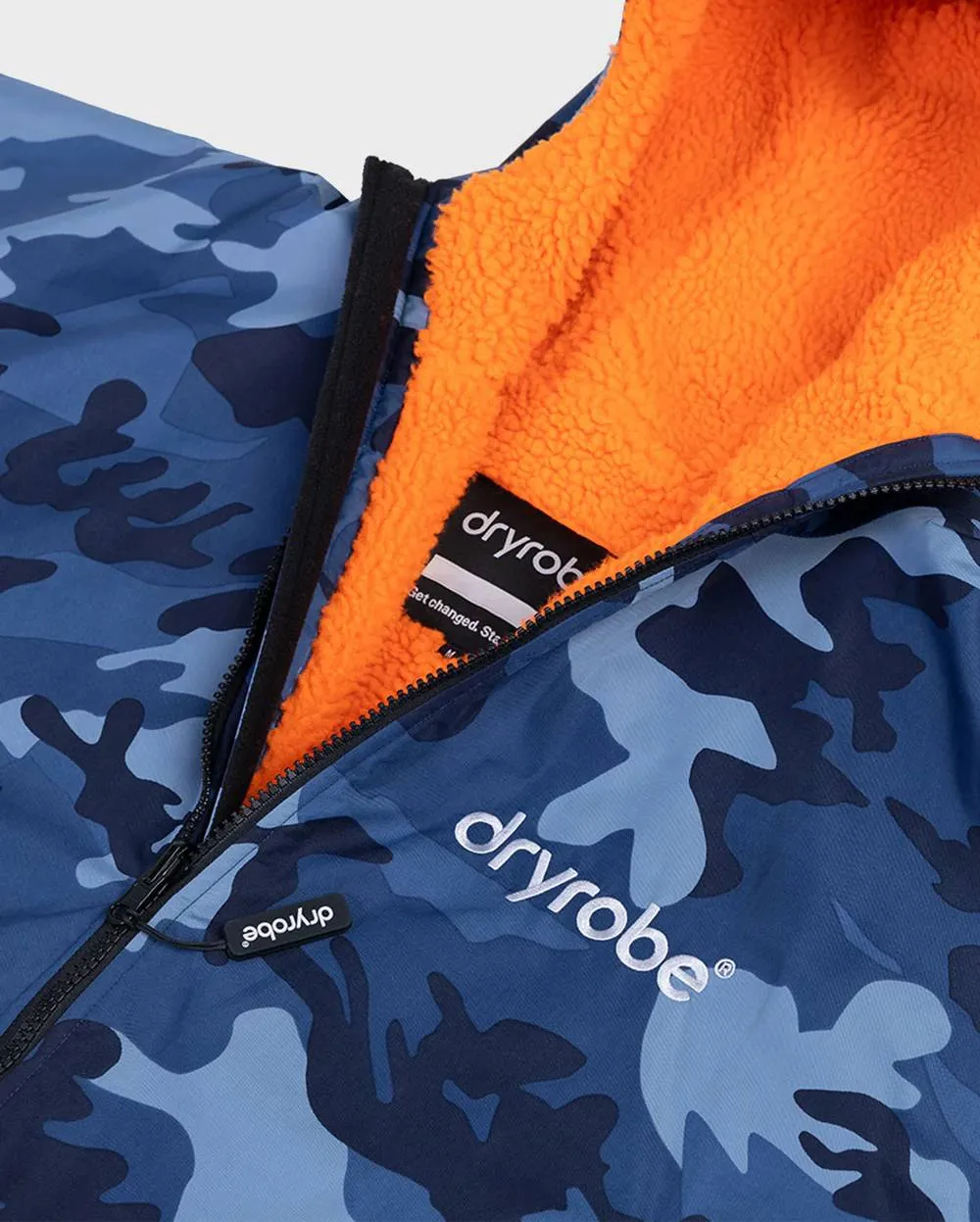 Dryrobe Advance Kids Long Sleeve- Blue Camo/Orange