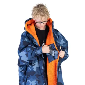Dryrobe Advance Kids Long Sleeve- Blue Camo/Orange