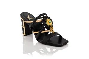 Empower Sandal (Black & Gold)