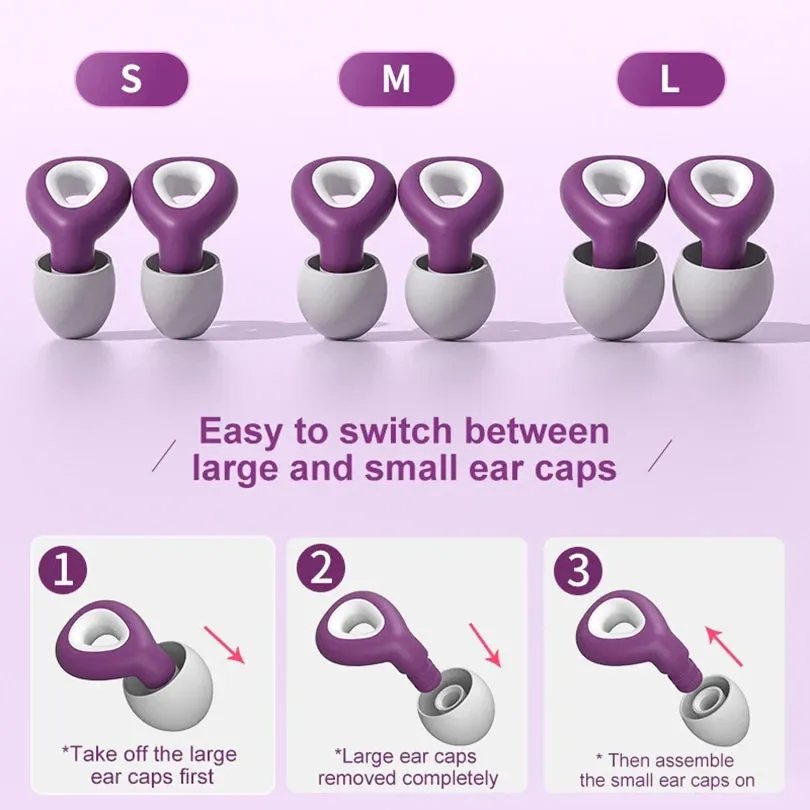 Ergonomic Silicone Noise-Reducing Reusable Waterproof Earplugs