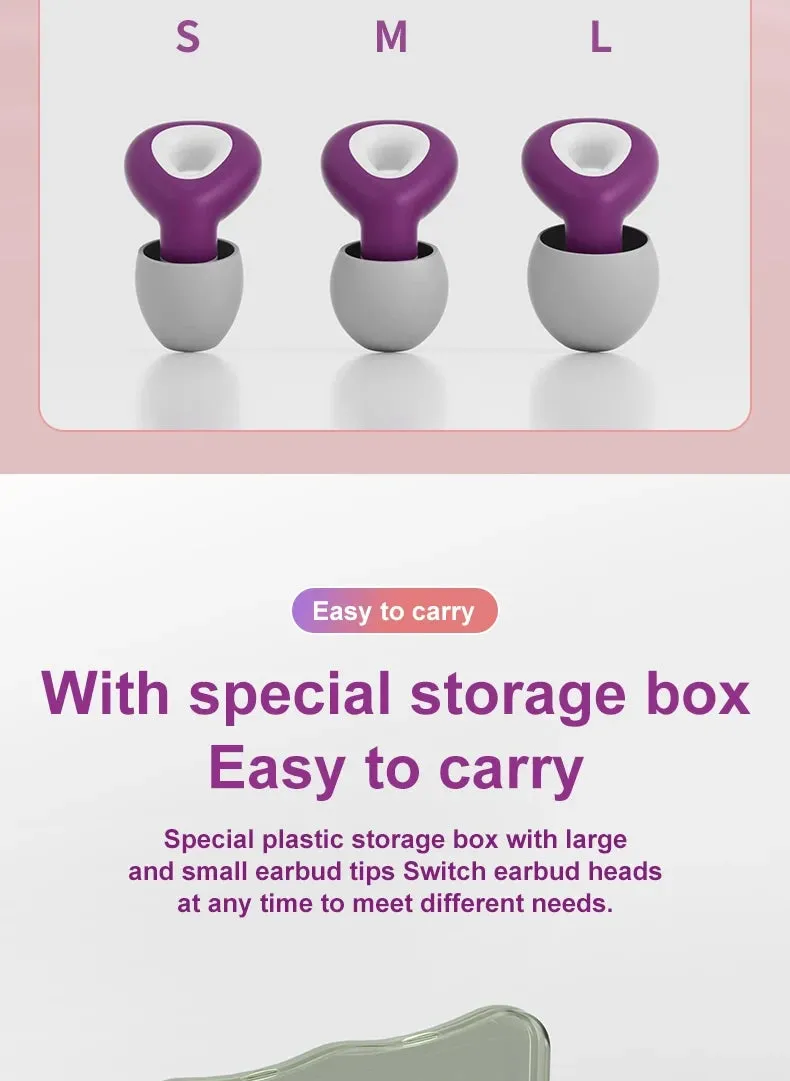 Ergonomic Silicone Noise-Reducing Reusable Waterproof Earplugs
