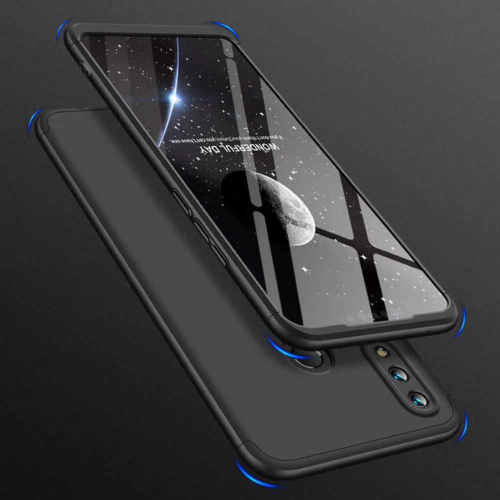 For HUAWEI NOVA 3I/P smart Plus 3 in 1 360 Degree Non-slip Shockproof Full Protective Case black