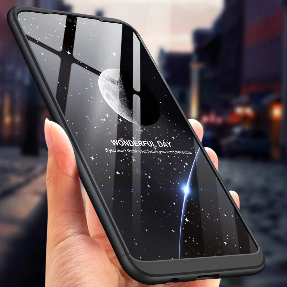 For HUAWEI NOVA 3I/P smart Plus 3 in 1 360 Degree Non-slip Shockproof Full Protective Case black