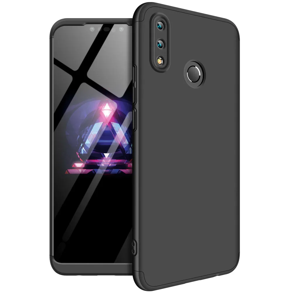 For HUAWEI NOVA 3I/P smart Plus 3 in 1 360 Degree Non-slip Shockproof Full Protective Case black