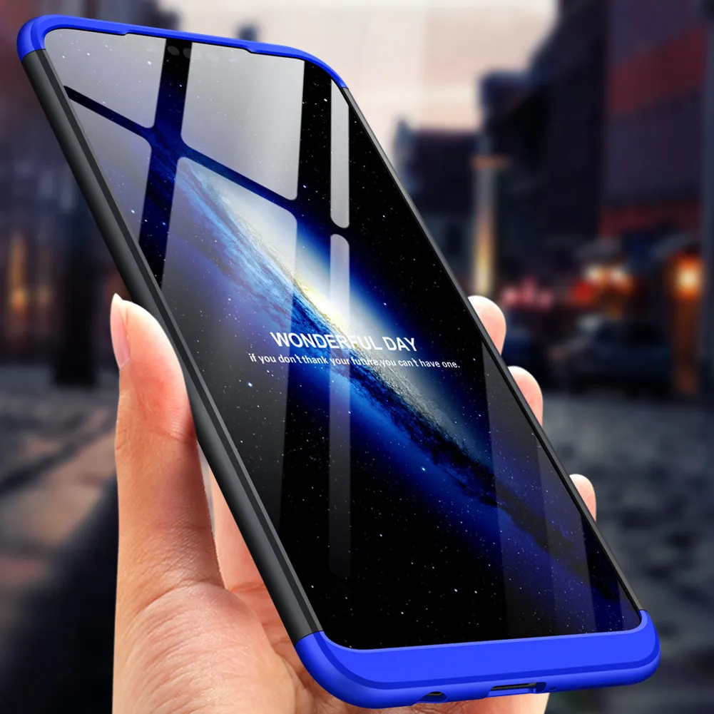 For HUAWEI NOVA 3I/P smart Plus 3 in 1 360 Degree Non-slip Shockproof Full Protective Case black