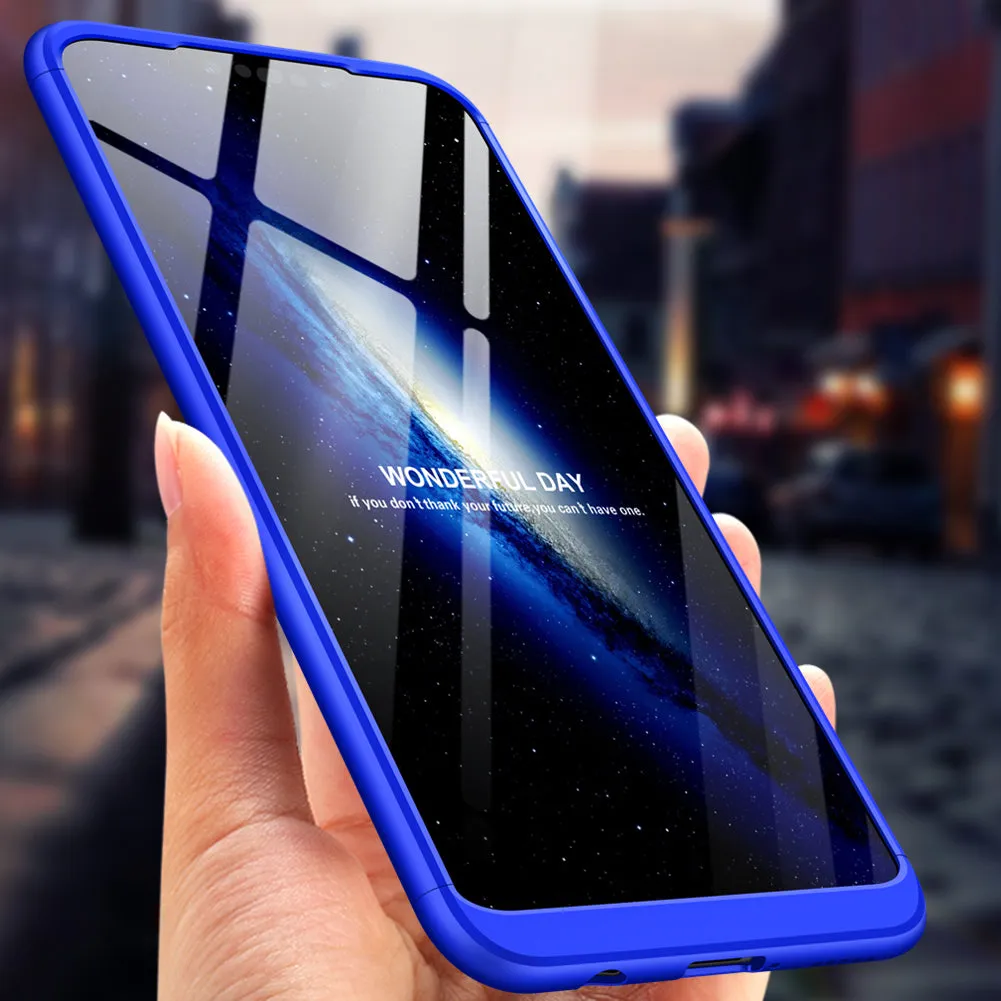 For HUAWEI NOVA 3I/P smart Plus 3 in 1 360 Degree Non-slip Shockproof Full Protective Case black