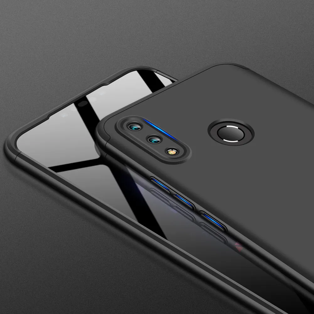 For HUAWEI NOVA 3I/P smart Plus 3 in 1 360 Degree Non-slip Shockproof Full Protective Case black