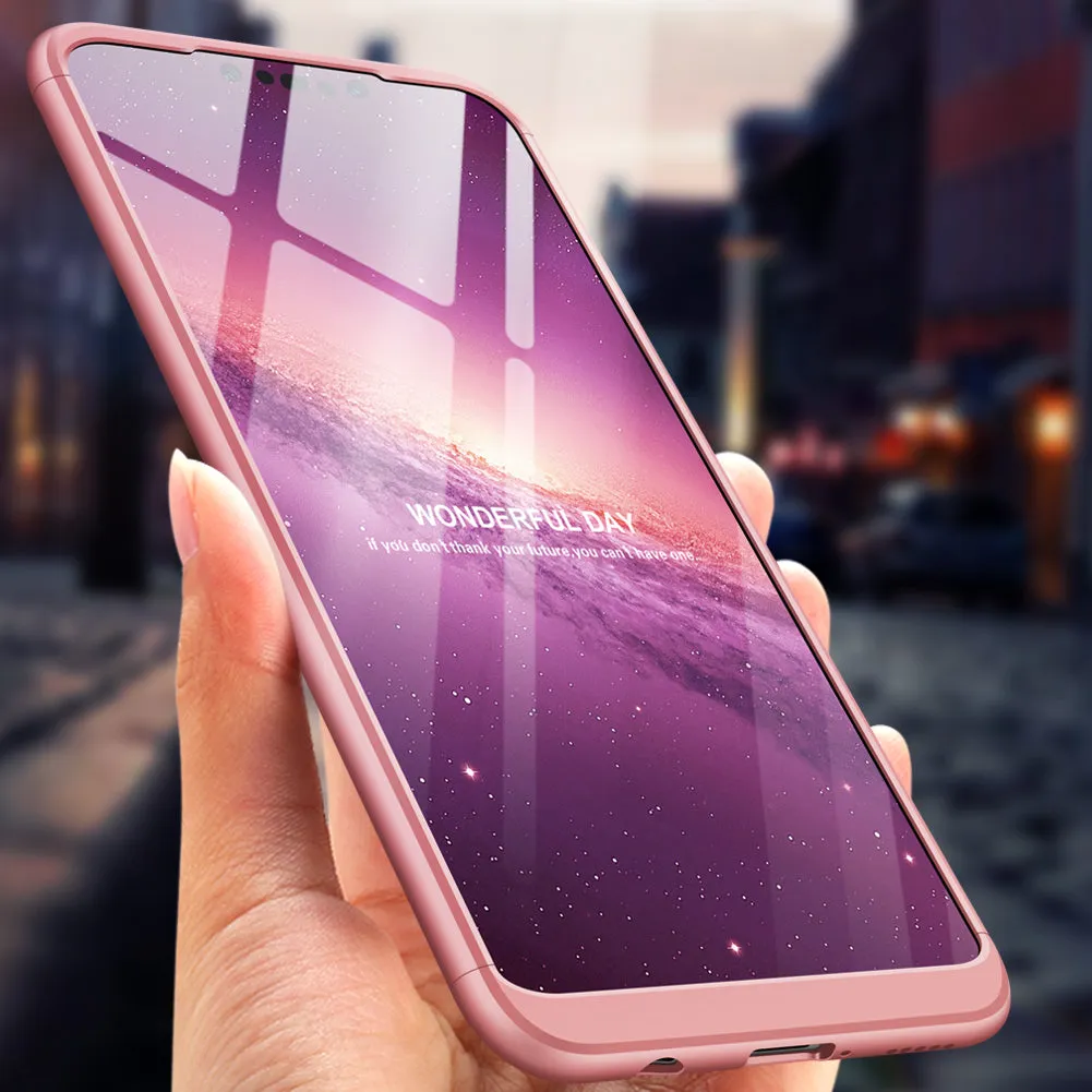For HUAWEI NOVA 3I/P smart Plus 3 in 1 360 Degree Non-slip Shockproof Full Protective Case black