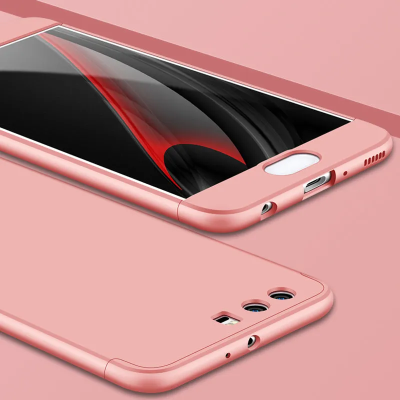 For HUAWEI P10 Plus Ultra Slim Back Cover Non-slip Shockproof 360 Degree Full Protective Case Rose gold