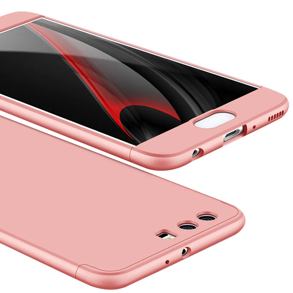 For HUAWEI P10 Plus Ultra Slim Back Cover Non-slip Shockproof 360 Degree Full Protective Case Rose gold