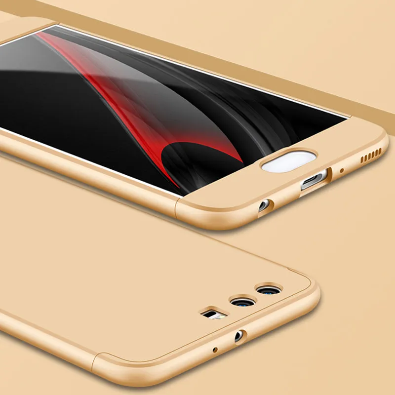 For HUAWEI P10 Plus Ultra Slim Back Cover Non-slip Shockproof 360 Degree Full Protective Case Rose gold