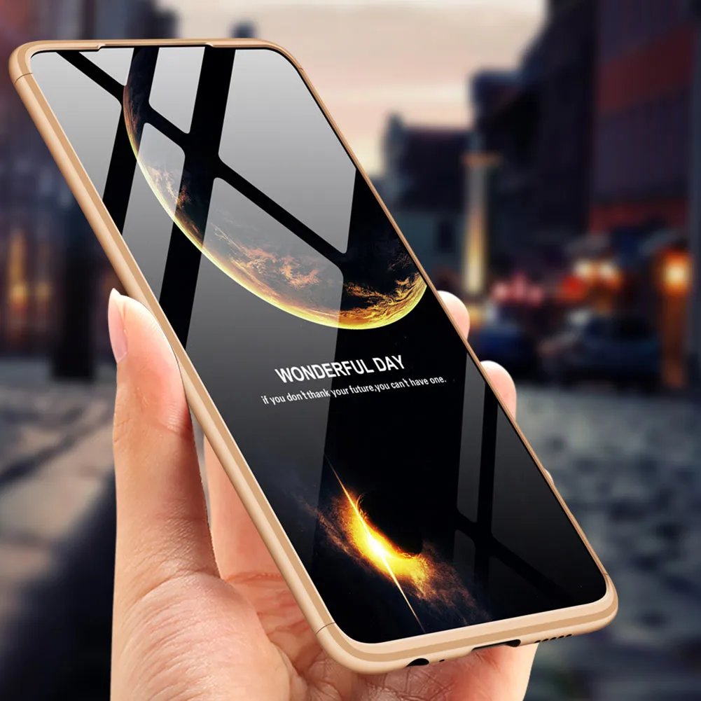 For HUAWEI P30 LITE Ultra Slim PC Back Cover Non-slip Shockproof 360 Degree Full Protective Case Red black red