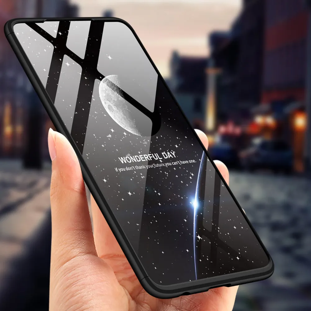 For HUAWEI P30 LITE Ultra Slim PC Back Cover Non-slip Shockproof 360 Degree Full Protective Case Red black red