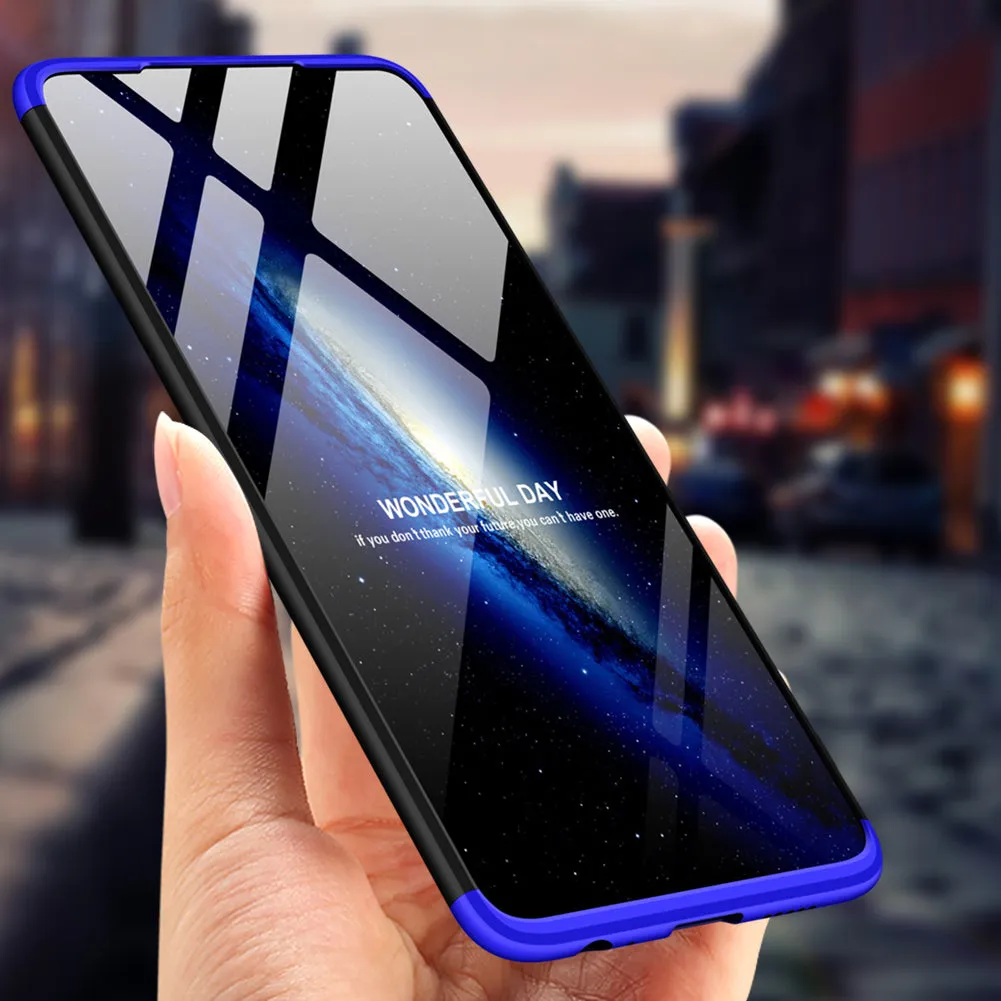 For HUAWEI P30 LITE Ultra Slim PC Back Cover Non-slip Shockproof 360 Degree Full Protective Case Red black red